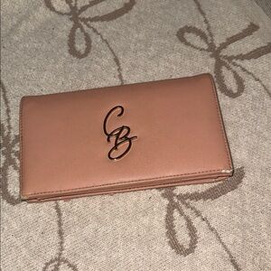 House of CB Pink Tan Logo Clutch Wallet